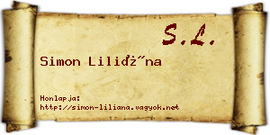 Simon Liliána névjegykártya